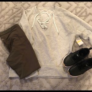 Zella Lace-up sweatshirt